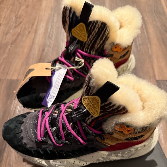 FLOWER MOUNTAIN Shearling Bootie Sneakers - Size EUR 38 - Size 7 / 7.5 - Picture 13 of 16